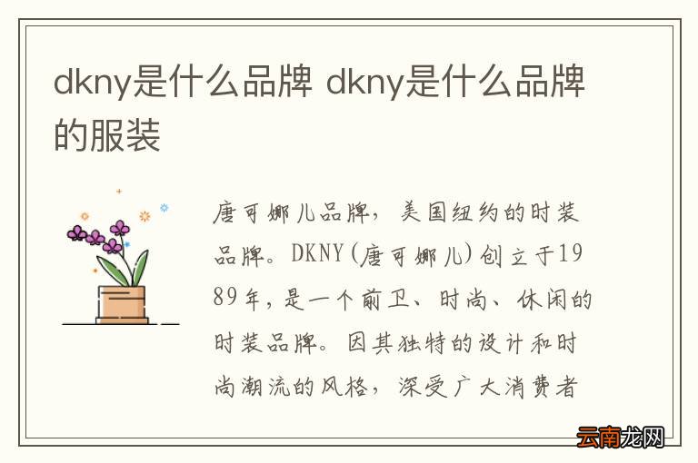 dkny是什么品牌 dkny是什么品牌的服装