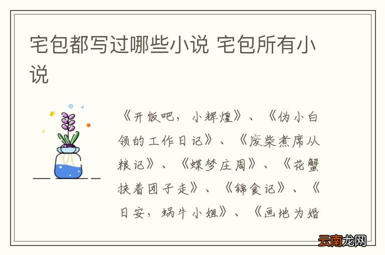 宅包都写过哪些小说 宅包所有小说