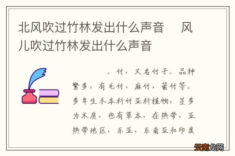 北风吹过竹林发出什么声音风儿吹过竹林发出什么声音