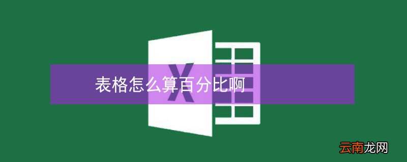 表格怎么算百分比啊