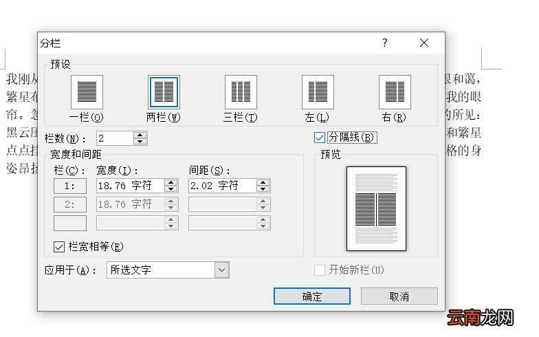 分隔线两栏怎么设置