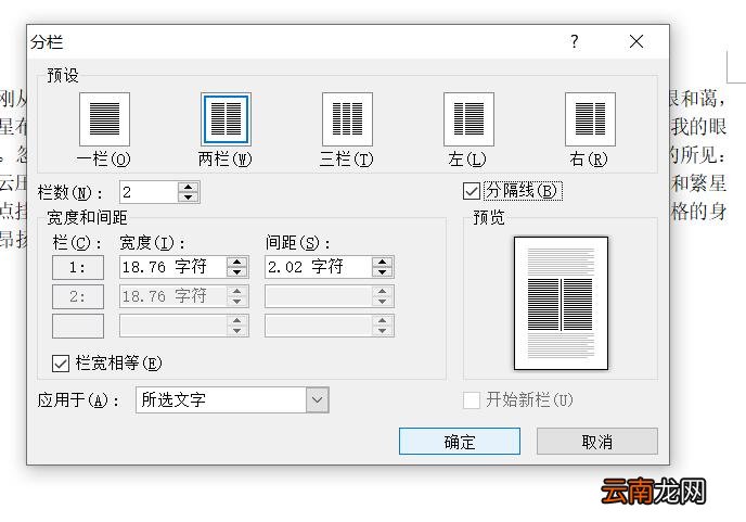 分隔线两栏怎么设置