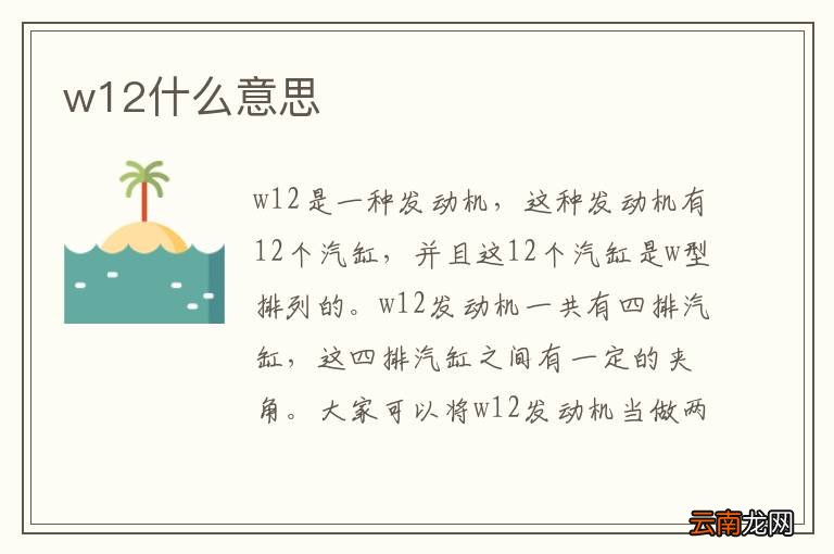 w12什么意思