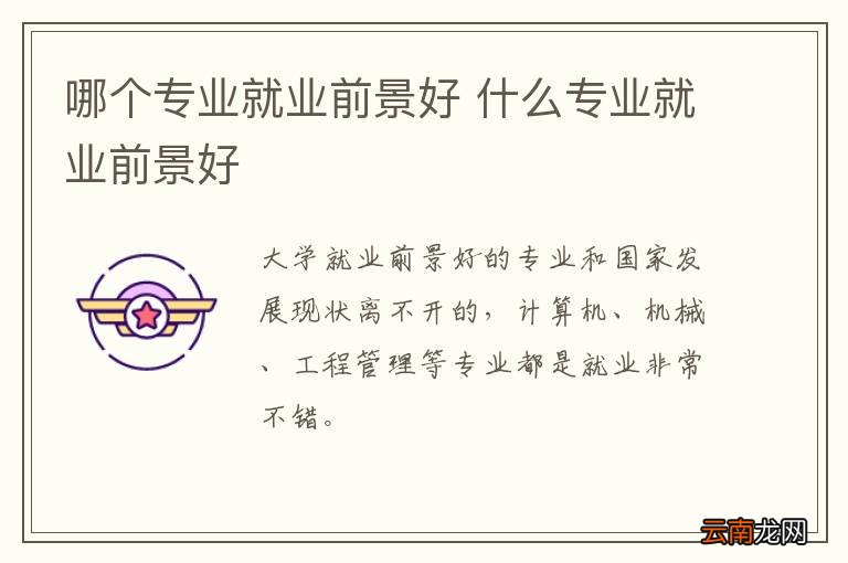 哪个专业就业前景好 什么专业就业前景好