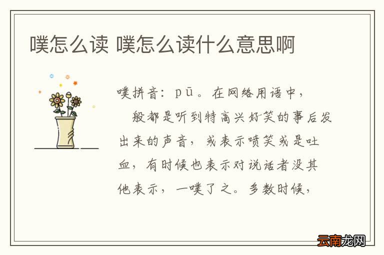 噗怎么读 噗怎么读什么意思啊