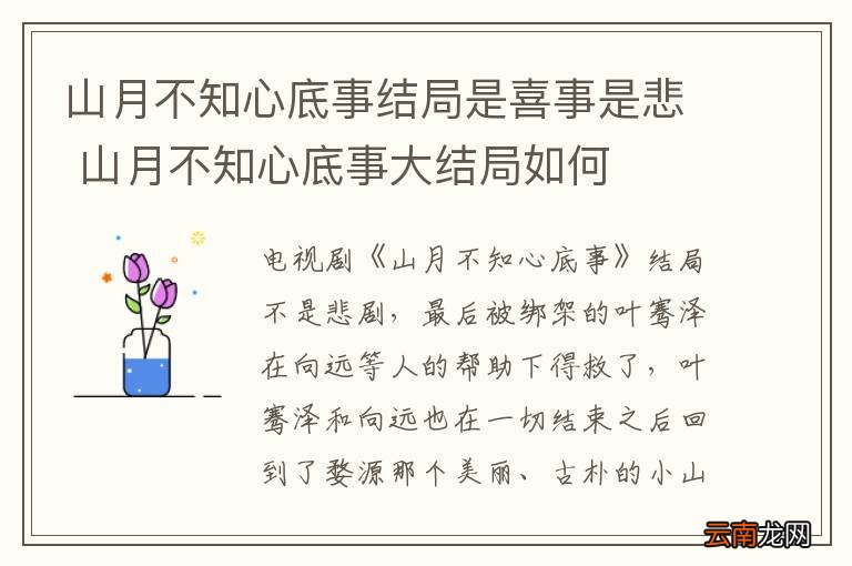 山月不知心底事结局是喜事是悲 山月不知心底事大结局如何