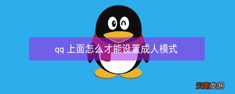 qq上面怎么才能设置成人模式
