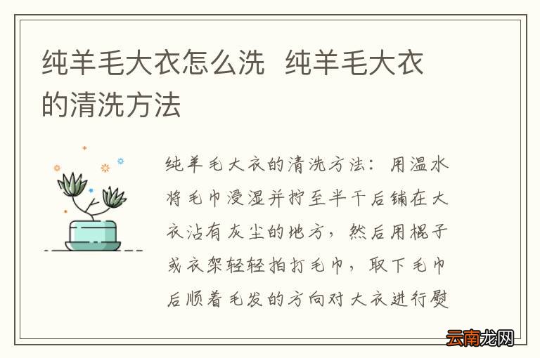 纯羊毛大衣怎么洗纯羊毛大衣的清洗方法
