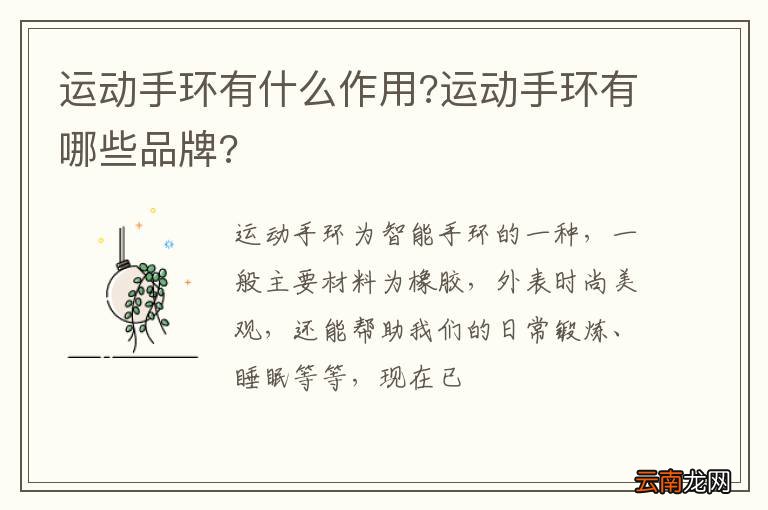 运动手环有什么作用?运动手环有哪些品牌?