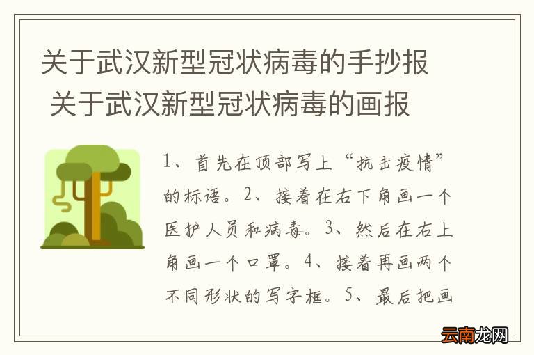 关于武汉新型冠状病毒的手抄报 关于武汉新型冠状病毒的画报