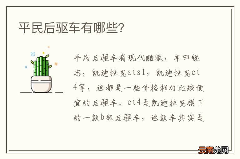 平民后驱车有哪些？