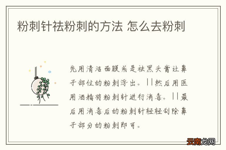 粉刺针祛粉刺的方法 怎么去粉刺