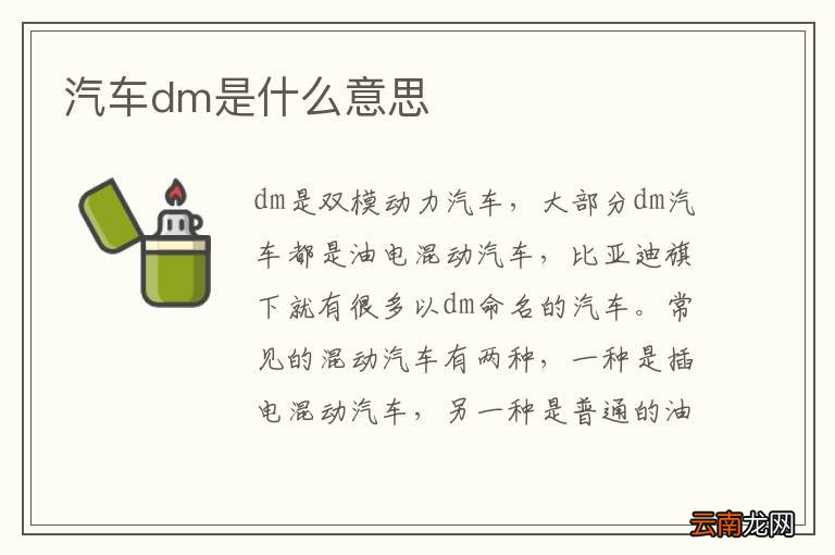 汽车dm是什么意思