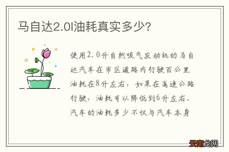 马自达2.0l油耗真实多少?
