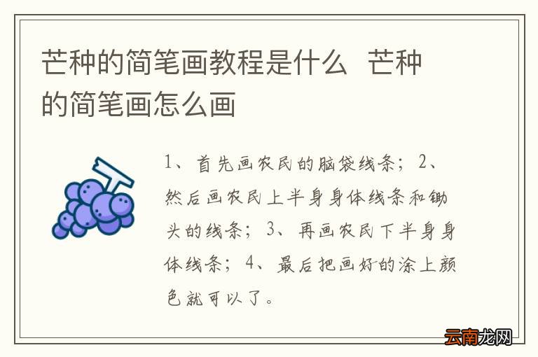 芒种的简笔画教程是什么芒种的简笔画怎么画