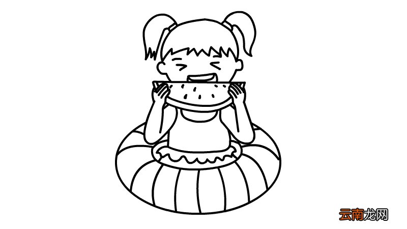 吃西瓜的女孩简笔画怎么画吃西瓜的女孩简笔画步骤