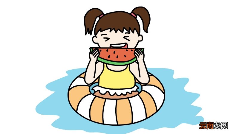 吃西瓜的女孩简笔画怎么画吃西瓜的女孩简笔画步骤