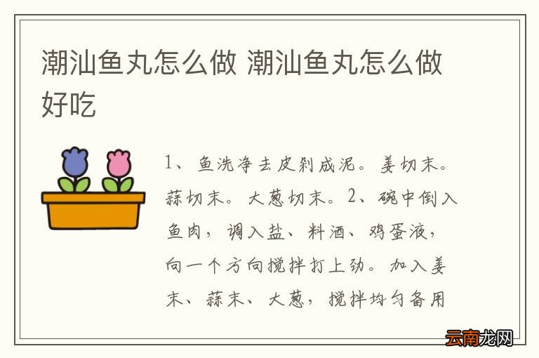潮汕鱼丸怎么做 潮汕鱼丸怎么做好吃