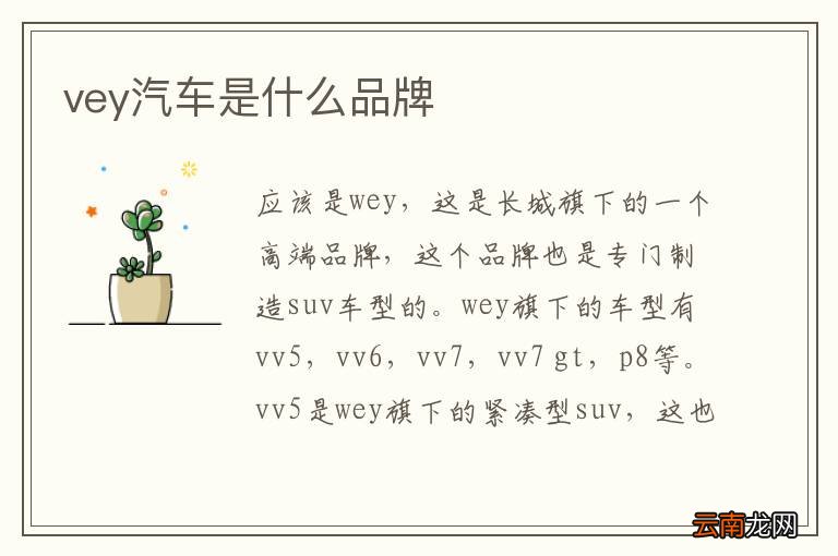 vey汽车是什么品牌