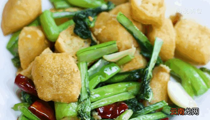 油豆腐炒菜心的做法，油豆腐炒菜心怎么做