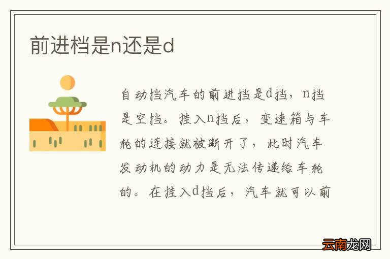 前进档是n还是d