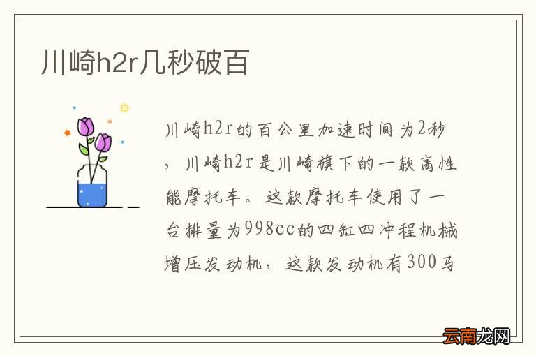 川崎h2r几秒破百