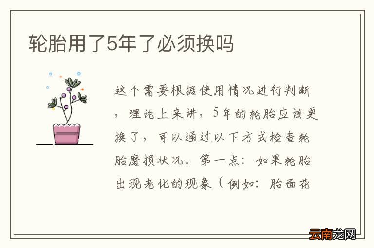 轮胎用了5年了必须换吗