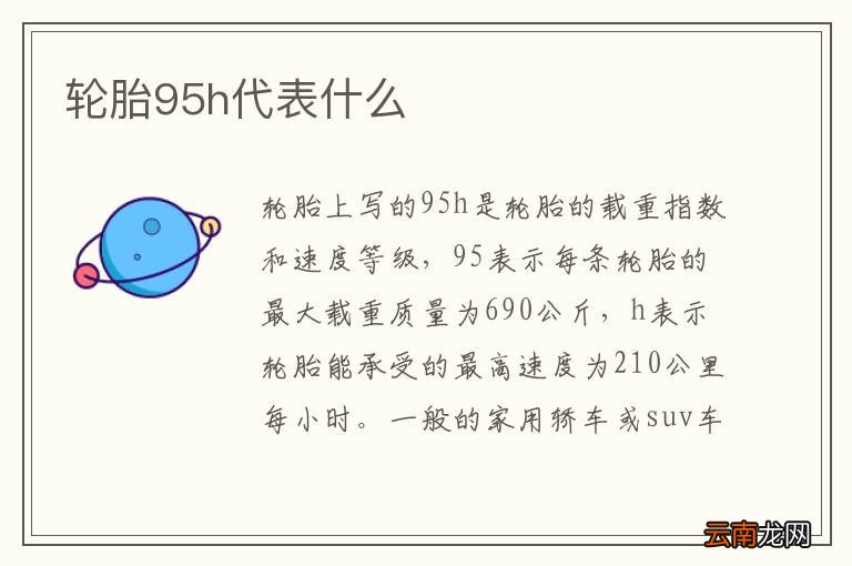 轮胎95h代表什么