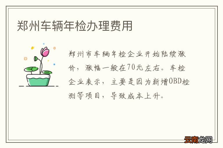 郑州车辆年检办理费用