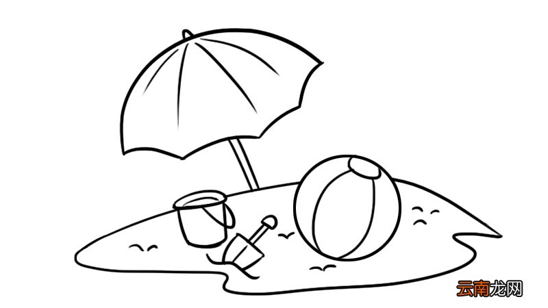 夏日风景简笔画