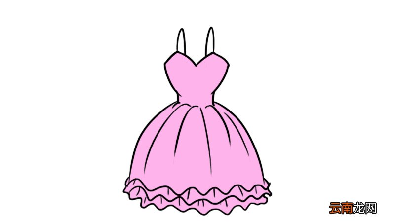 公主裙简笔画晚礼服