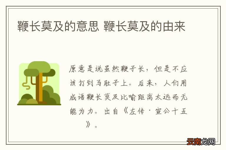 鞭长莫及的意思 鞭长莫及的由来