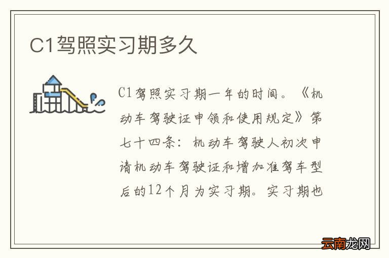 C1驾照实习期多久