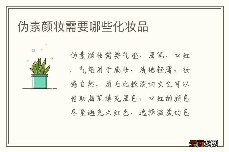 伪素颜妆需要哪些化妆品