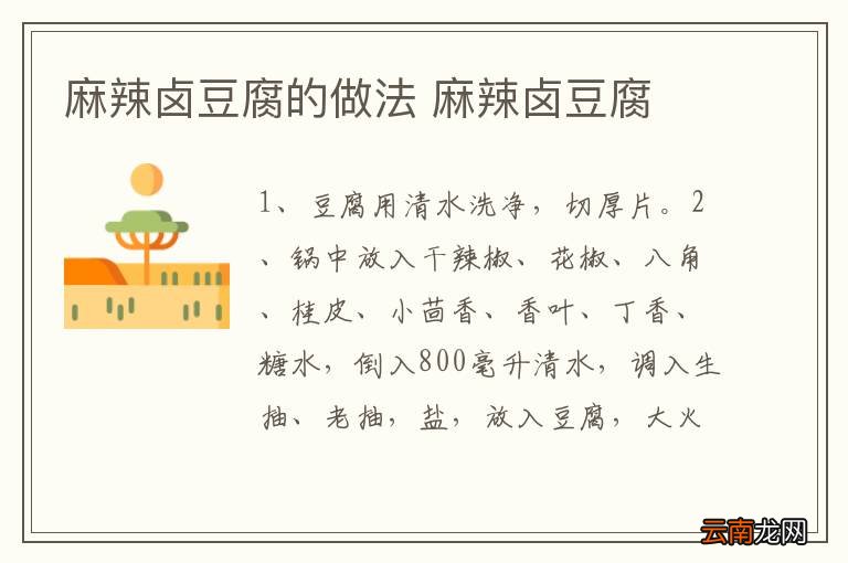 麻辣卤豆腐的做法 麻辣卤豆腐