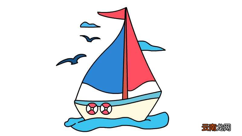 航海日简笔画画法航海日简笔画步骤