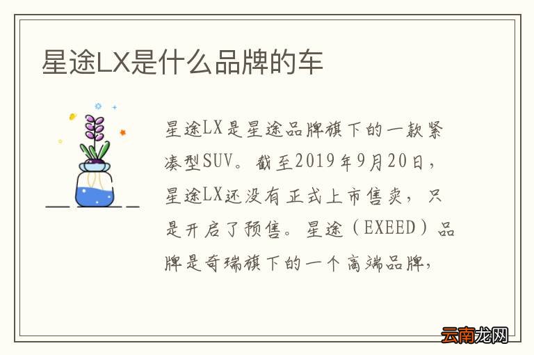 星途LX是什么品牌的车