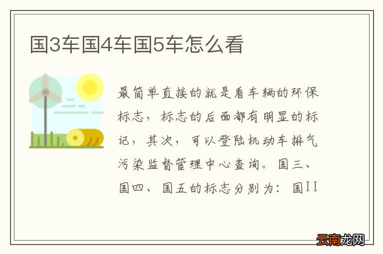 国3车国4车国5车怎么看