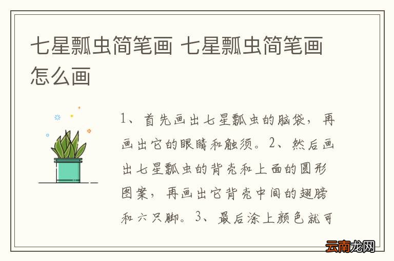 七星瓢虫简笔画 七星瓢虫简笔画怎么画