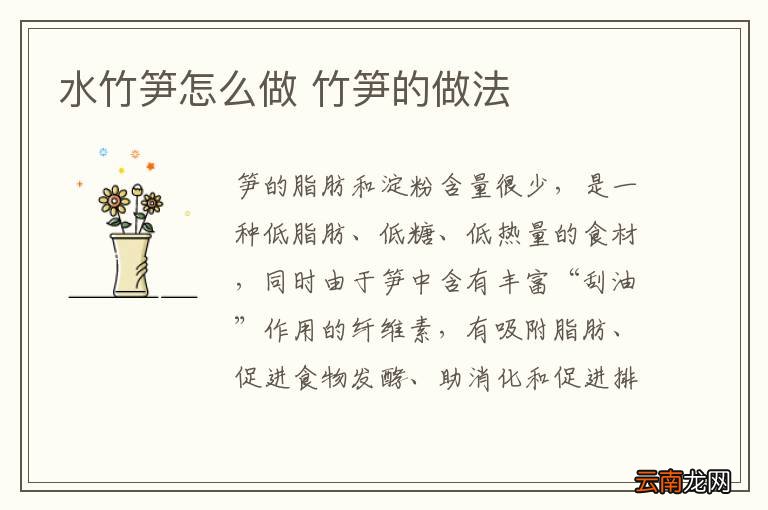 水竹笋怎么做 竹笋的做法