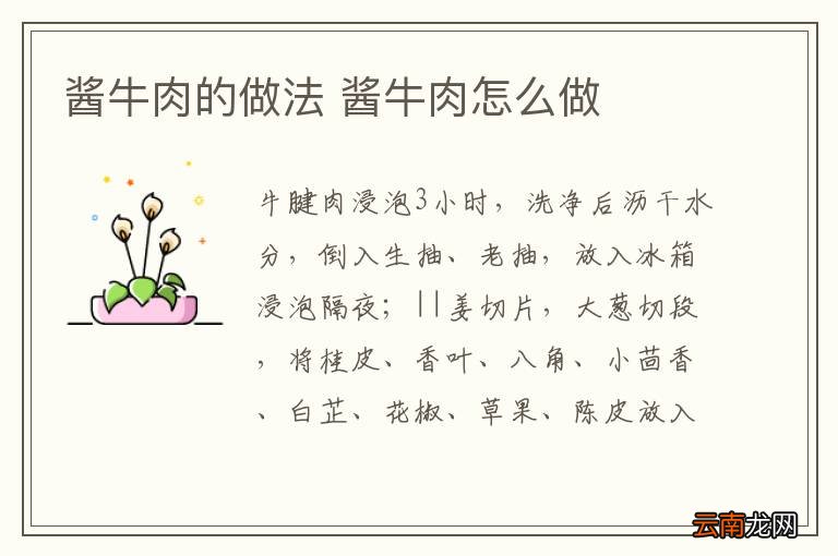 酱牛肉的做法 酱牛肉怎么做