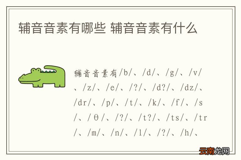 辅音音素有哪些 辅音音素有什么