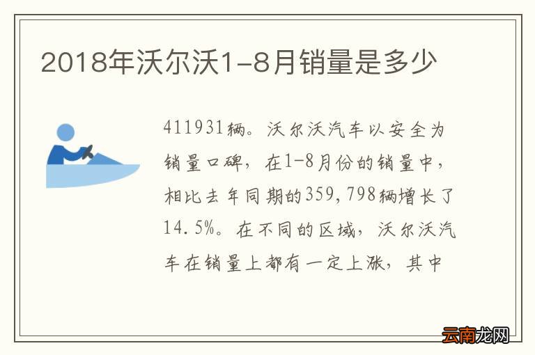 2018年沃尔沃1-8月销量是多少