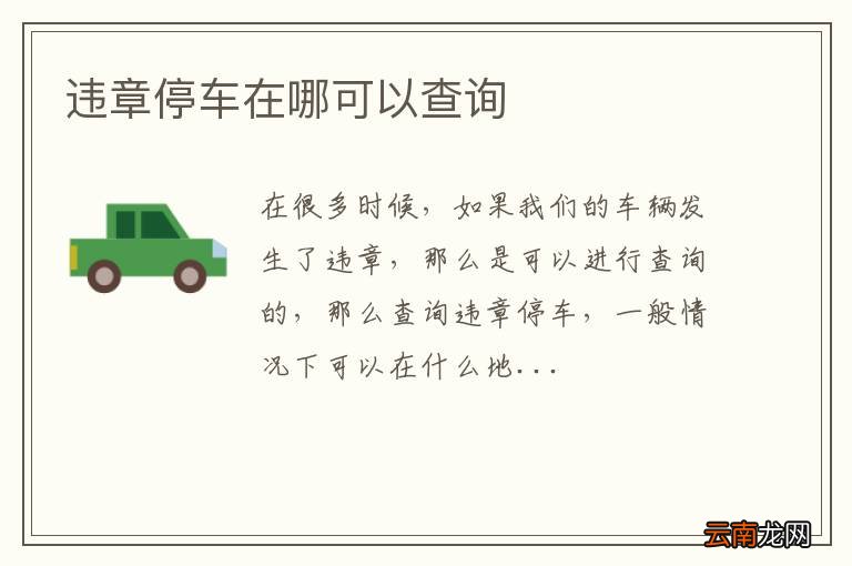 违章停车在哪可以查询