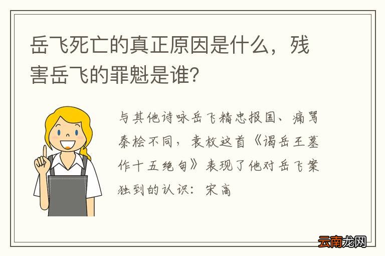 岳飞死亡的真正原因是什么，残害岳飞的罪魁是谁？