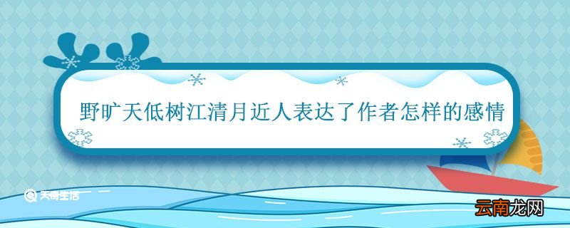 野旷天低树江清月近人表达了作者怎样的感情 野旷天低树江清月近人表达了作者什么思想感情