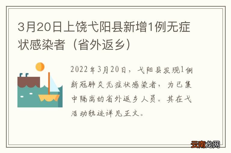省外返乡 3月20日上饶弋阳县新增1例无症状感染者