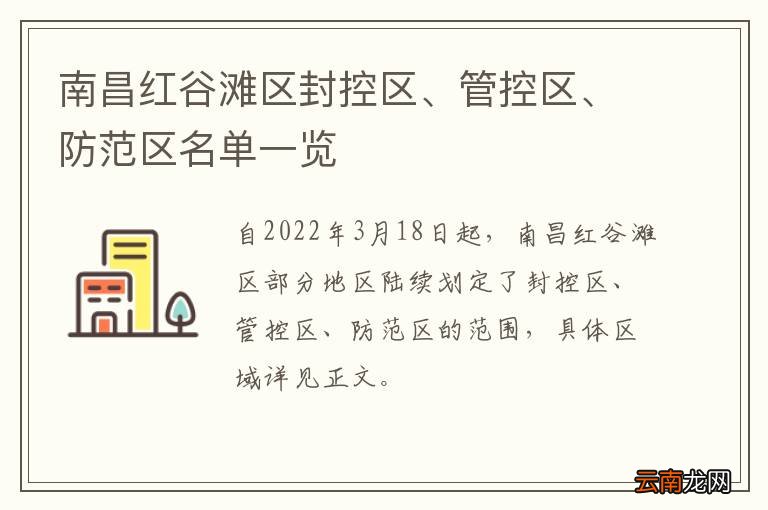 南昌红谷滩区封控区、管控区、防范区名单一览