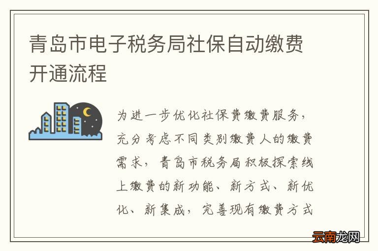 青岛市电子税务局社保自动缴费开通流程