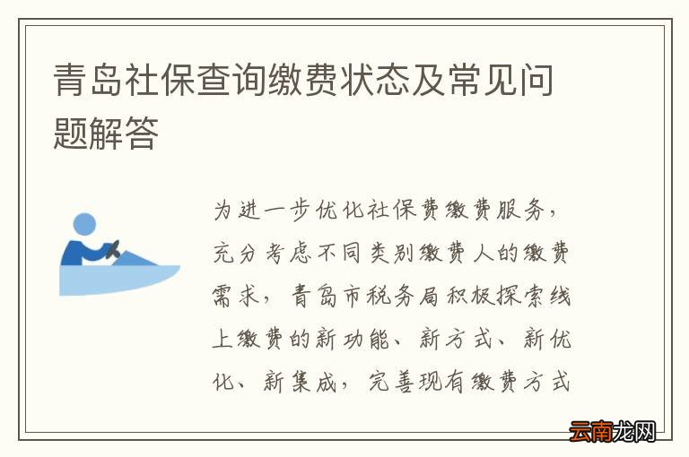 青岛社保查询缴费状态及常见问题解答